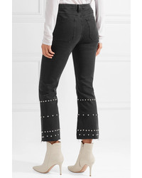 M.i.h Jeans Marty Cropped Studded High Rise Flared Jeans