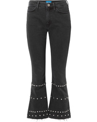 M.i.h Jeans Marty Cropped Studded High Rise Flared Jeans