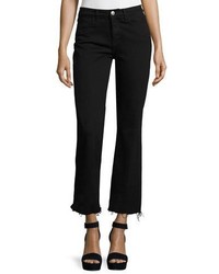 MiH Jeans Mih Lou Flare Leg Cropped Jeans Black