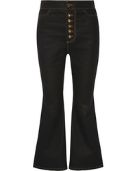 Ellery Pyramid Cropped Flared Jeans Black