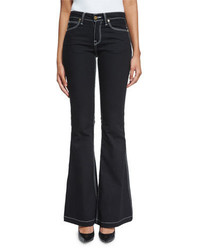 Burberry Topstitched Flare Leg Jeans Black