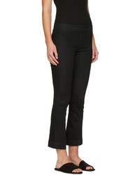 Helmut Lang Black Pull On Crop Flare Trousers
