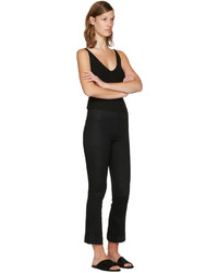 Helmut Lang Black Pull On Crop Flare Trousers