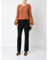 Chloé Broderie Anglaise Bootcut Trousers