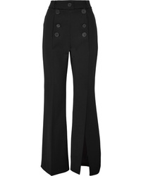 A.W.A.K.E. Button Embellished Crepe Flared Pants