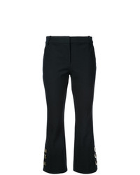 Derek Lam 10 Crosby Cropped Flare Trouser With Button Slit Hem Detail