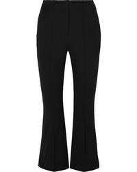 T by Alexander Wang Cropped Intarsia Cotton Blend Twill Flared Pants