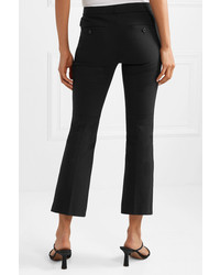 Theory Cropped Stretch Cotton Blend Ponte Flared Pants