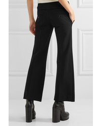 Gucci Cropped Stretch Jersey Flared Pants Black