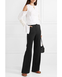 See by Chloe Embellished Stretch Crepe Flared Pants