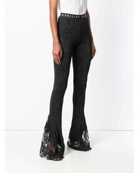 Philipp Plein Flared Ribbed Knit Trousers
