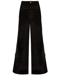 Wales Bonner Isaac High Waisted Flared Velvet Trousers