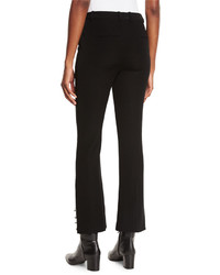 Thierry Mugler Pierced Flared Cropped Pants Black