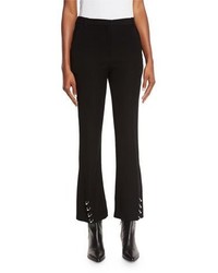 Thierry Mugler Pierced Flared Cropped Pants Black
