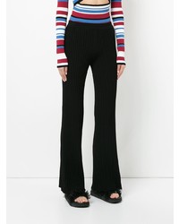 MRZ Ribbed Knit Flared Trousers