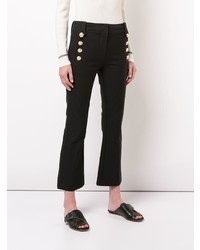 Derek Lam 10 Crosby Robertson Cropped Flare Trouser With Sailor Buttons