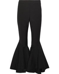 Ellery Sinuous Cropped Stretch Crepe Flared Pants Black