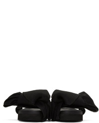 Joshua Sanders Black Bow Slide Sandals