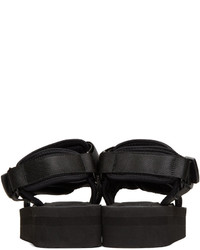 Suicoke Black Velcro Straps Flatform Sandals