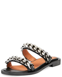 Givenchy Double Chain Flat Sandal Black