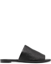 Robert Clergerie Gigy Textured Leather Slides Black