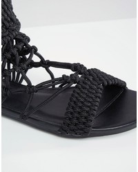 Missguided Origami Rope Flat Sandal