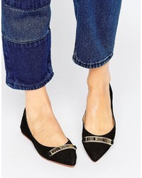 Love Moschino Pointed Ballet Flats
