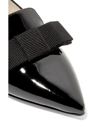 Jimmy Choo Gala Patent Leather Point Toe Flats Black