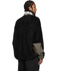 Miharayasuhiro Black Boa Fleece Zip Up Jacket