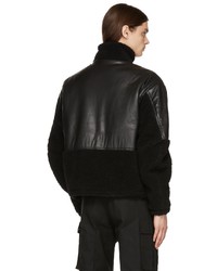 Gmbh Black Fleece Faux Leather Jacket