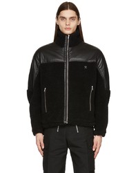 Gmbh Black Fleece Faux Leather Jacket