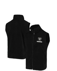 Dunbrooke Black Las Vegas Raiders Houston Fleece Full Zip Vest
