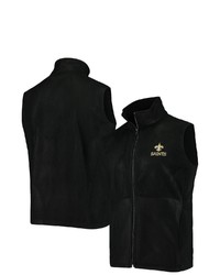 Dunbrooke Black New Orleans Saints Houston Fleece Full Zip Vest