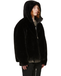 Givenchy Black Faux Fur Windbreaker Jacket