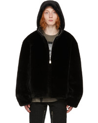 Givenchy Black Faux Fur Windbreaker Jacket