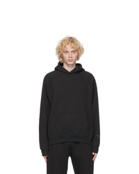 Essentials Black Fleece Pullover Hoodie