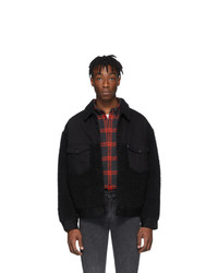 Levis Made and Crafted Black Oversized Sherpa Trucker Jacket