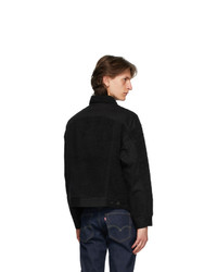 Levis Made and Crafted Black Sherpa Oversized Trucker Jacket
