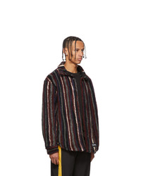 Napa By Martine Rose Red Striped Fleece Button Up Jacket