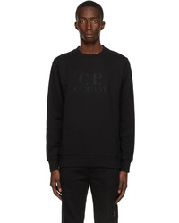 C.P. Company Black Diagonal Raised Fleece Logo Sweatshirt