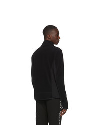 MONCLER GRENOBLE Black Fleece Half Zip Jacket