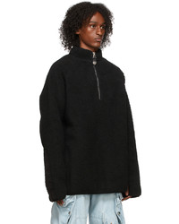 We11done Black Oversized Fleece Sweatshirt