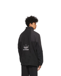adidas Originals Black Polar Fleece Big Trefoil Jacket