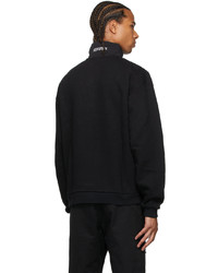 Marcelo Burlon County of Milan Black Silver Satellite Cross Zip Sweater