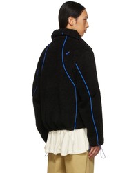 Ader Error Black Victo Fleece Half Zip Sweater