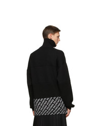 Balenciaga Black Zip Up Sweatshirt