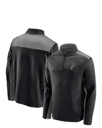 FANATICS Branded Blackgray San Antonio Spurs Primary Logo Fleece Quarter Zip Jacket At Nordstrom