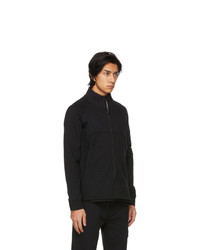 C.P. Company Black Diagonal Raised Fleece Zipped Sweatshirt