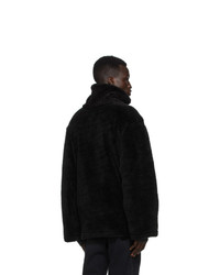We11done Black Faux Fur Jacket