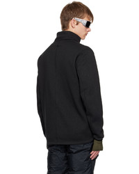 Nanga Black Stand Collar Zip Up Sweater